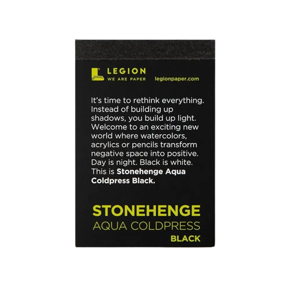 [LEG-QC140BK23] Papier aquarelle noir pressé à froid Stonehenge (6,35 x 8,89 cm)