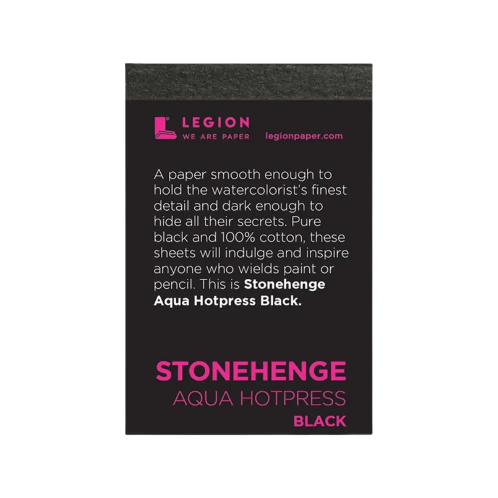 [LEG-QH140BK23] Papier aquarelle noir pressé à chaud Stonehenge (6,35 x 8,89 cm)