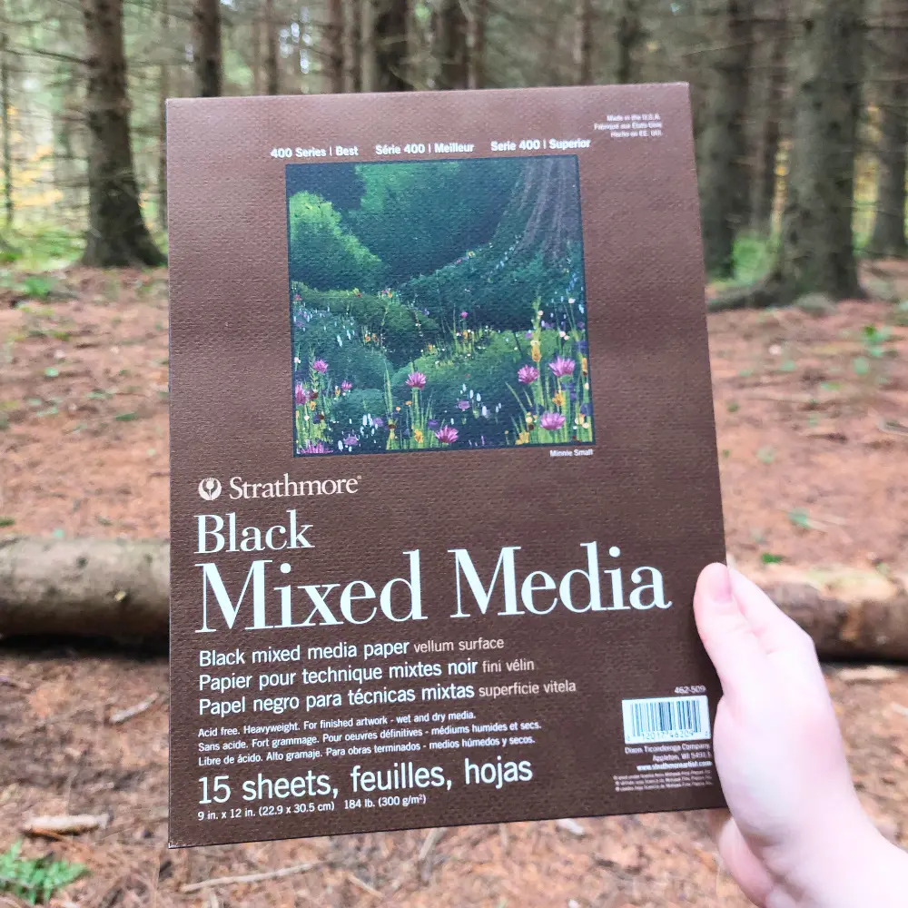 [STR-P462-509] Papier multi-médias noir Strathmore (22,86 x 30,48 cm)